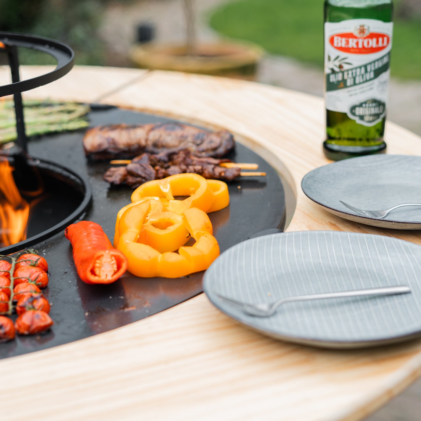 Cornice in legno per barbecue Plancha Mesa