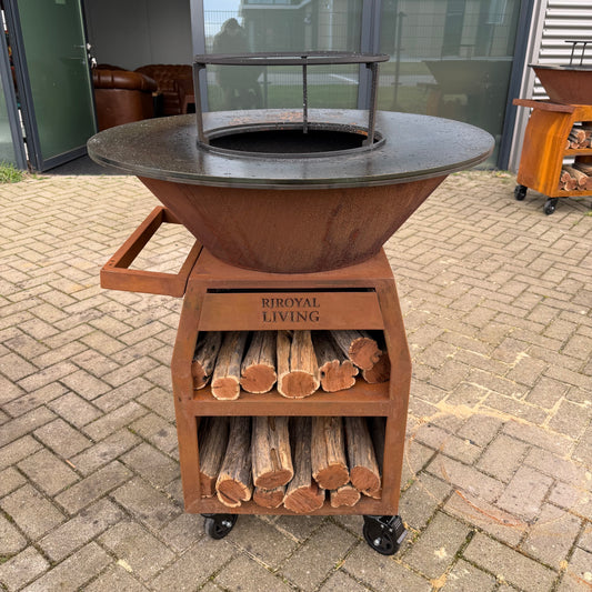 BBQ Plancha Grill Maestro Smokeless XXL Ø80cm Cortenstaal - Rookloze Plancha