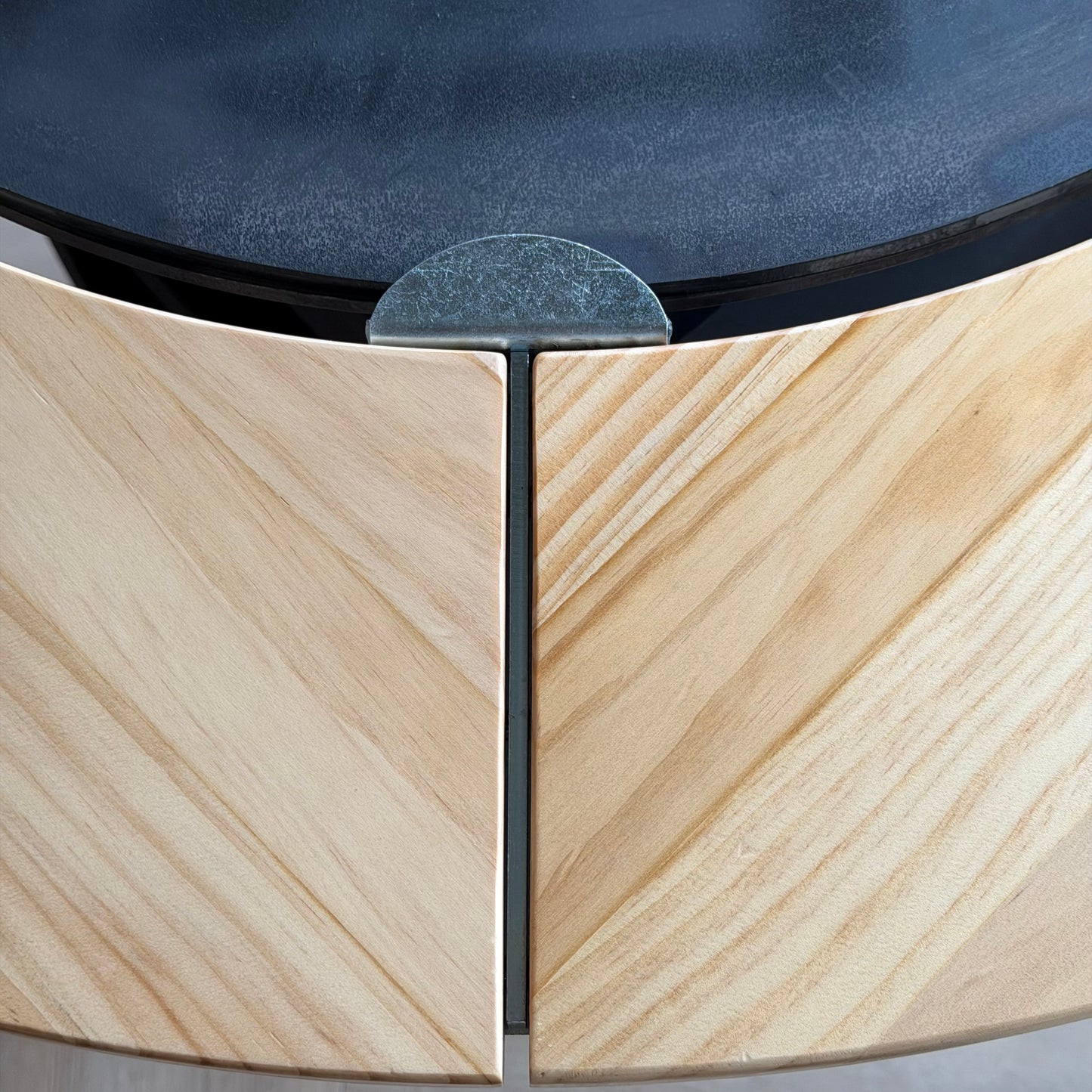 BBQ Plancha Grill Maestro XXXL Ø100cm Acciaio Corten - Con ruote grandi e contenitore per la legna