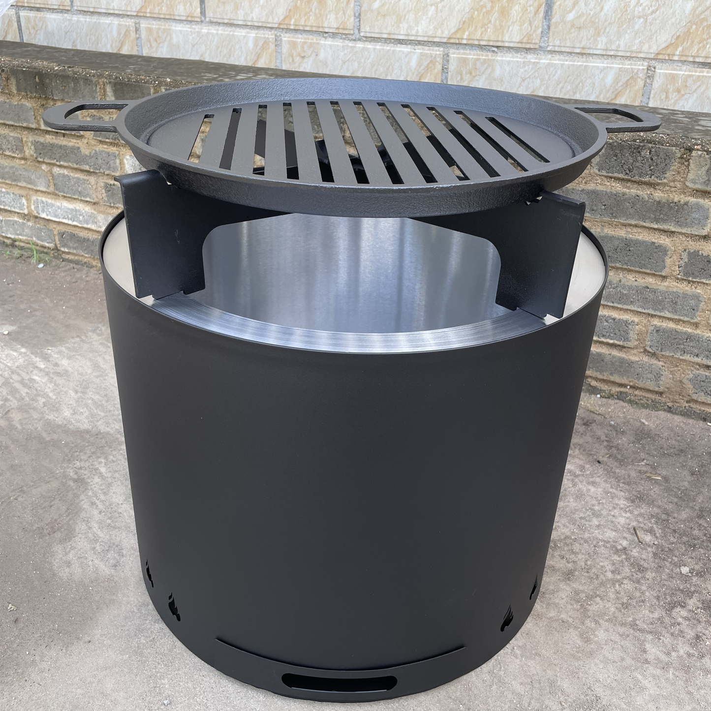 Cesto per il fuoco e barbecue senza fumo Fuego Lujo Blackline 49Ø