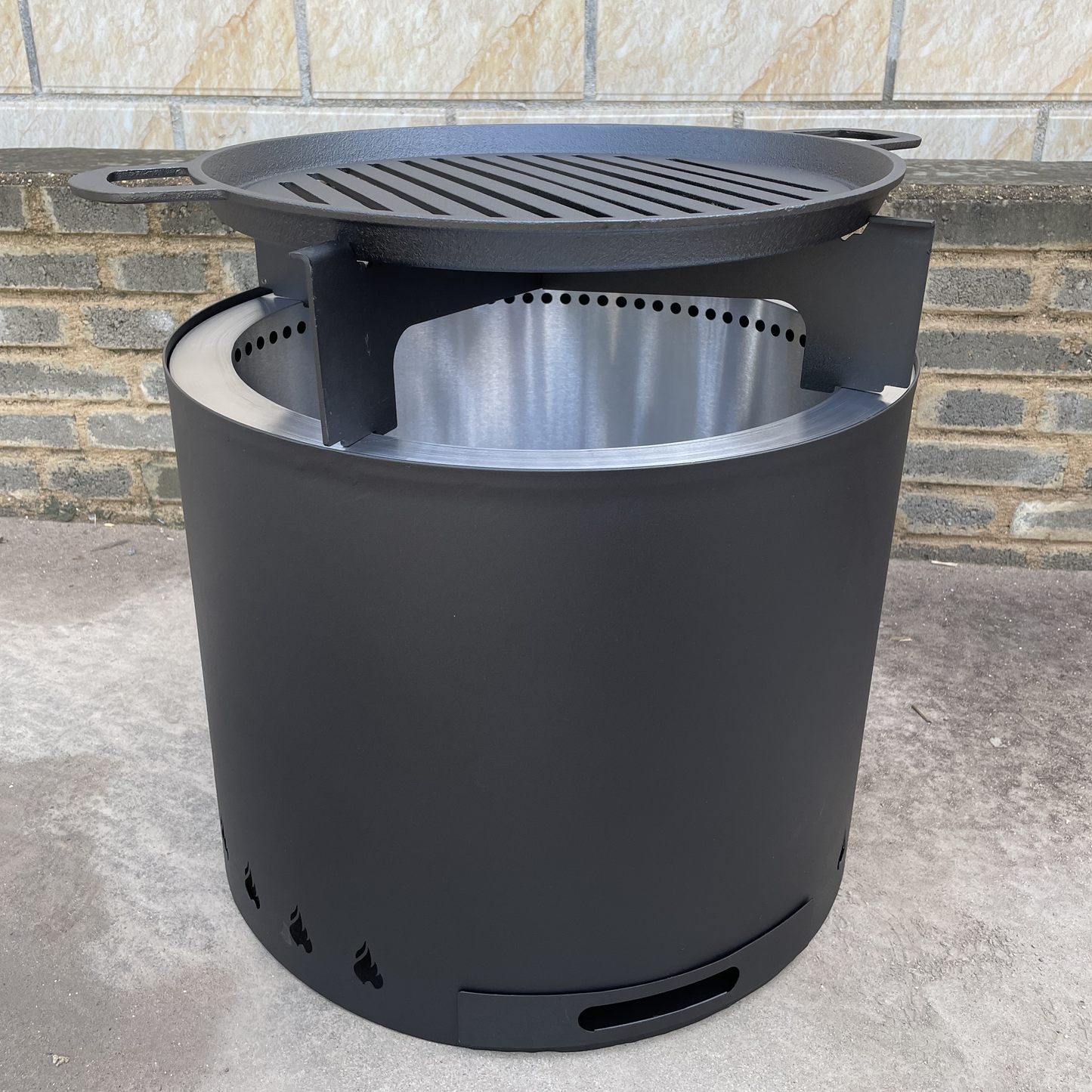 Cesto per il fuoco e barbecue senza fumo Fuego Lujo Blackline 49Ø