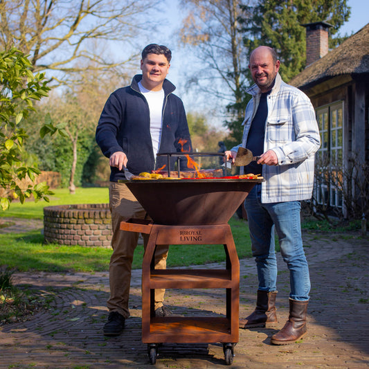 BBQ Plancha Grill Maestro Senza Fumo XXL Ø80cm Acciaio Corten - Plancha Senza Fumo