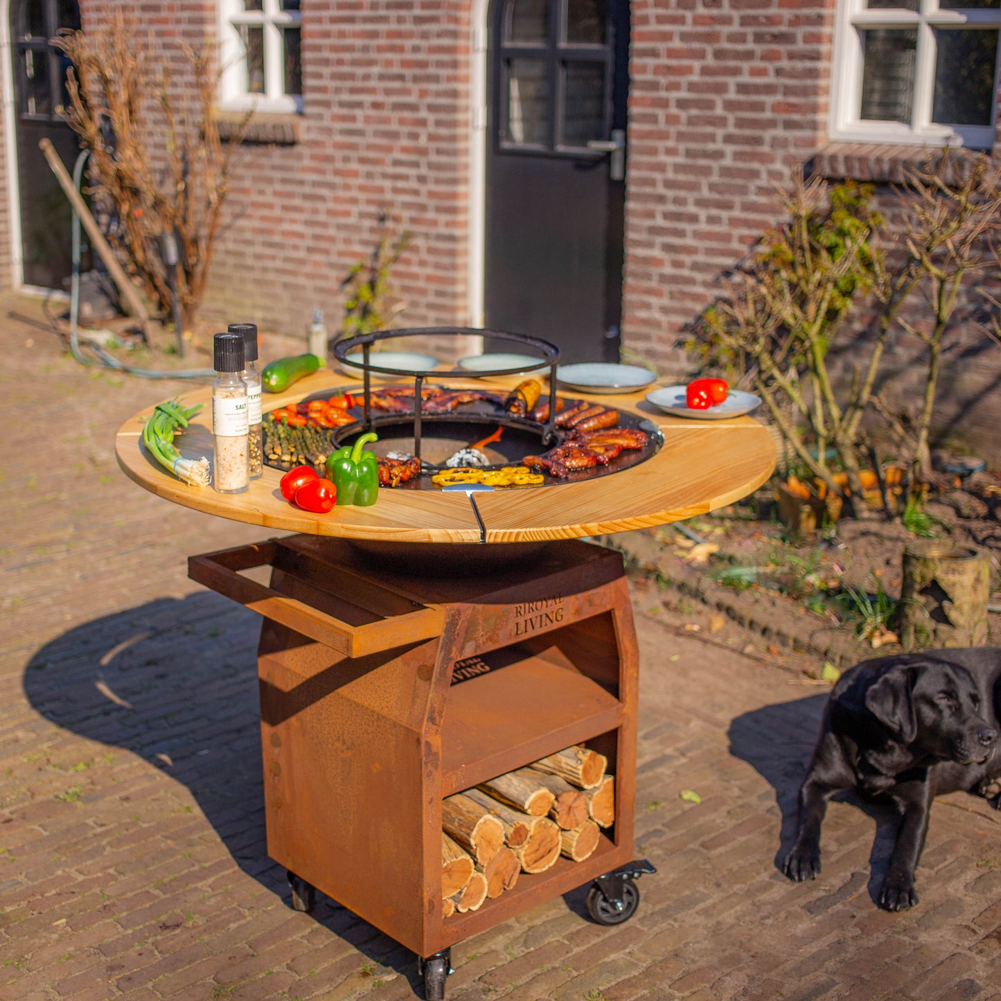 Cornice in legno per barbecue Plancha Mesa 