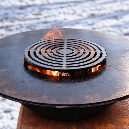 RJRoyal Living centraal grillrooster 36,5 cm boven het vuur in een wintertuin